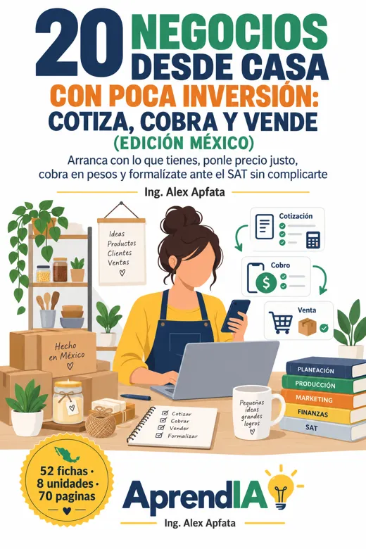 20 Negocios desde Casa con Poca Inversión: Cotiza, Cobra y Vende (Edición México)