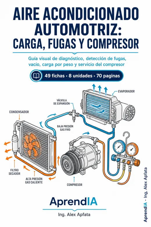 Aire Acondicionado Automotriz: carga, fugas y compresor