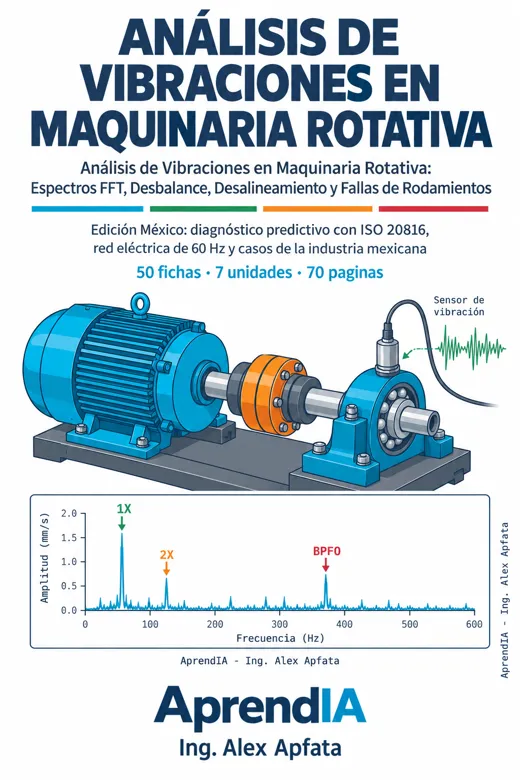 Análisis de Vibraciones en Maquinaria Rotativa: Espectros FFT, Desbalance, Desalineamiento y Fallas de Rodamientos