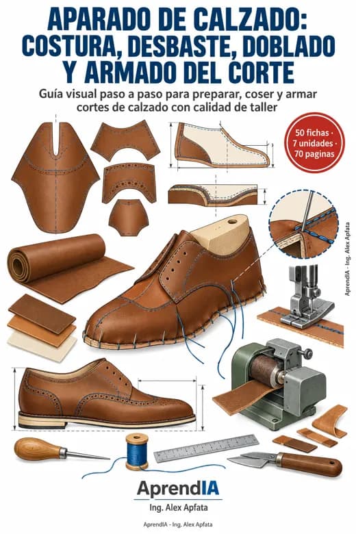 Aparado de Calzado: Costura, Desbaste, Doblado y Armado del Corte