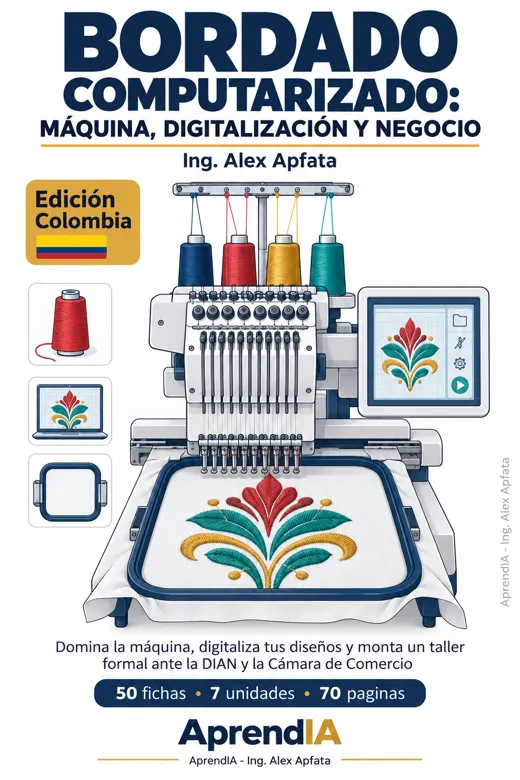 Bordado Computarizado: Máquina, Digitalización y Negocio — Edición Colombia