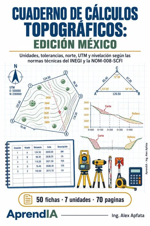 Cuaderno de Cálculos Topográficos: Edición México