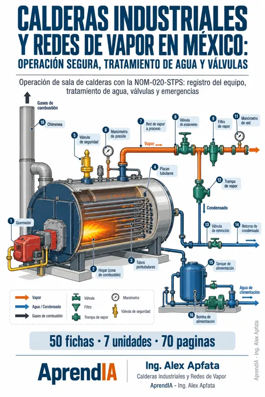 Calderas Industriales y Redes de Vapor en México: Operación Segura, Tratamiento de Agua y Válvulas