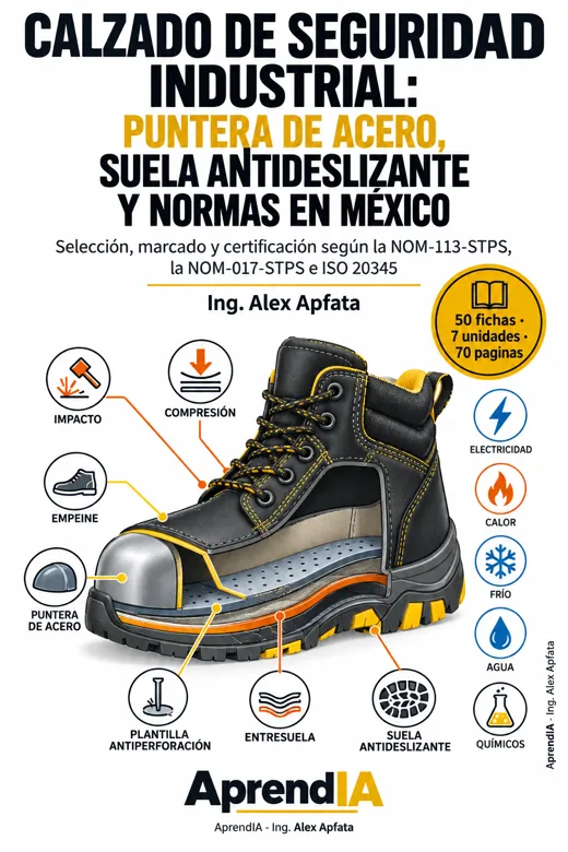 Calzado de Seguridad Industrial: Puntera de Acero, Suela Antideslizante y Normas en México