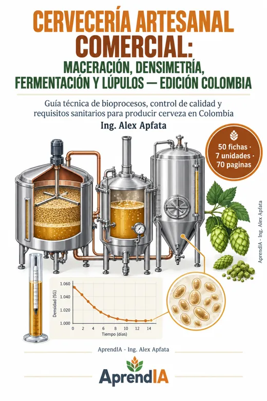 Cervecería Artesanal Comercial: Maceración, Densimetría, Fermentación y Lúpulos — Edición Colombia