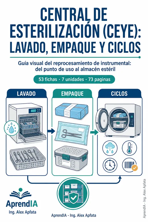 Central de Esterilización (CEYE): lavado, empaque y ciclos