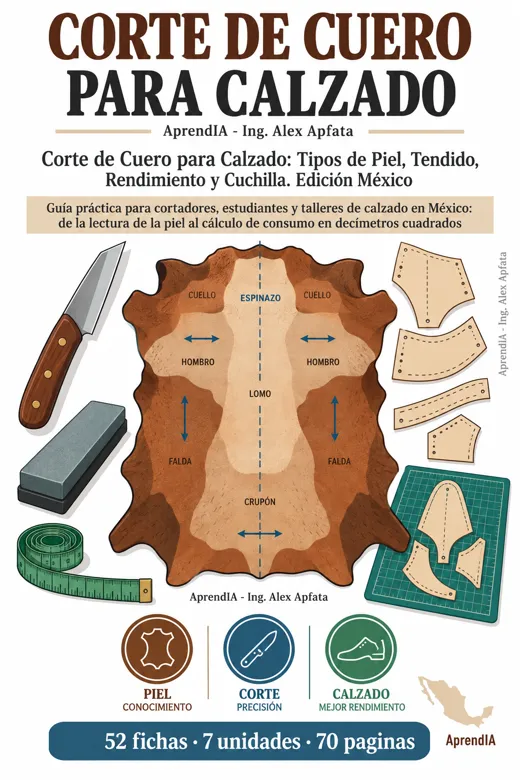 Corte de Cuero para Calzado: Tipos de Piel, Tendido, Rendimiento y Cuchilla. Edición México