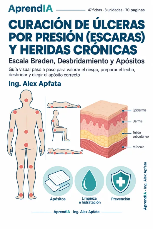 Curación de Úlceras por Presión (Escaras) y Heridas Crónicas: Escala Braden, Desbridamiento y Apósitos