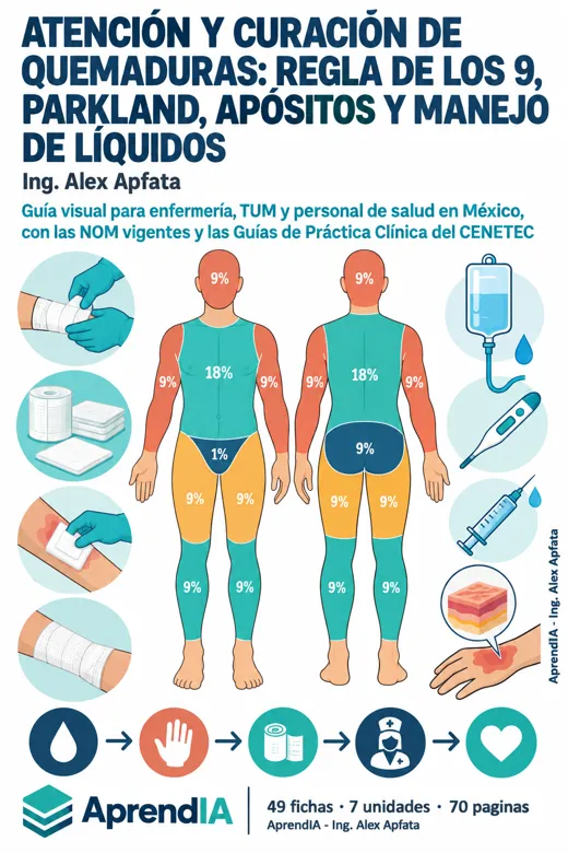 Atención y Curación de Quemaduras: Regla de los 9, Parkland, Apósitos y Manejo de Líquidos