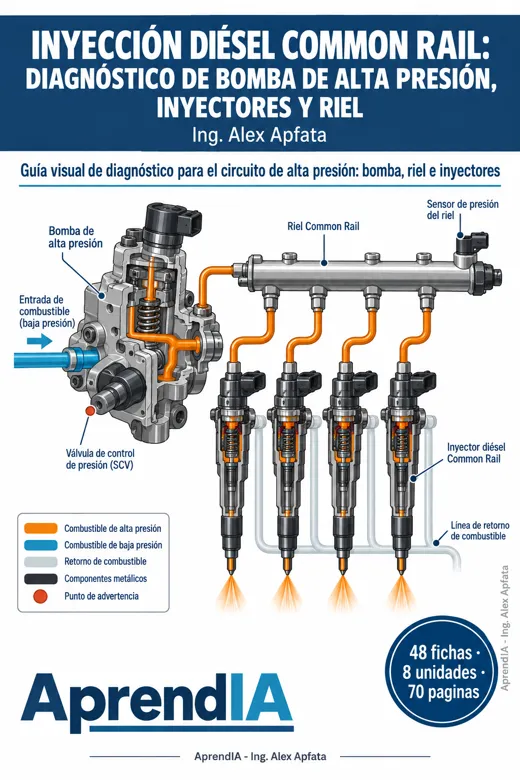 Inyección Diésel Common Rail: Diagnóstico de Bomba de Alta Presión, Inyectores y Riel