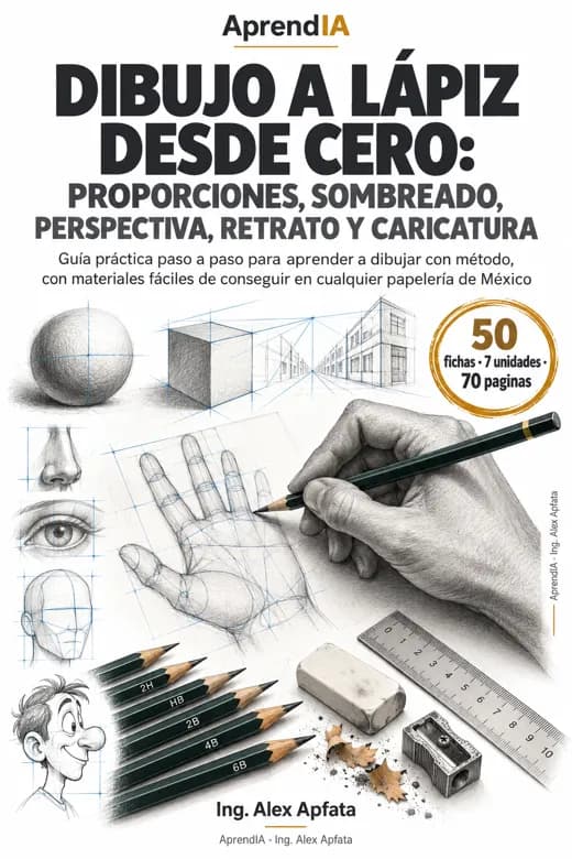 Dibujo a Lápiz desde Cero: Proporciones, Sombreado, Perspectiva, Retrato y Caricatura