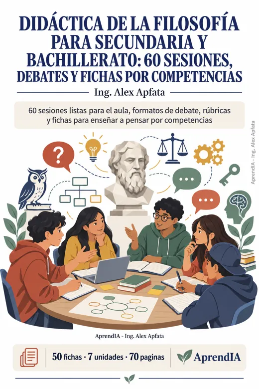 Didáctica de la Filosofía para Secundaria y Bachillerato: 60 Sesiones, Debates y Fichas por Competencias