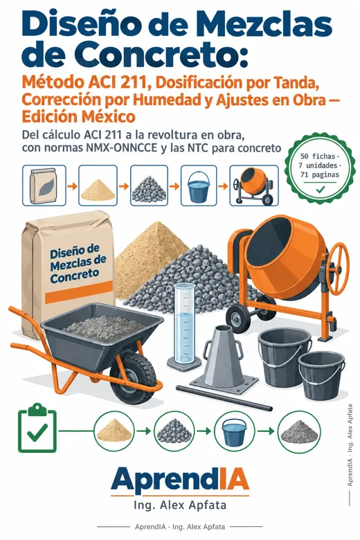 Diseño de Mezclas de Concreto: Método ACI 211, Dosificación por Tanda, Corrección por Humedad y Ajustes en Obra — Edición México