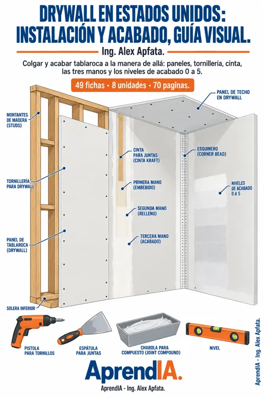 Drywall en Estados Unidos: Instalación y Acabado, Guía Visual