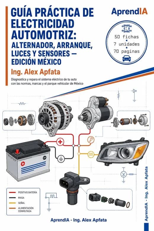 Guía Práctica de Electricidad Automotriz: Alternador, Arranque, Luces y Sensores — Edición México