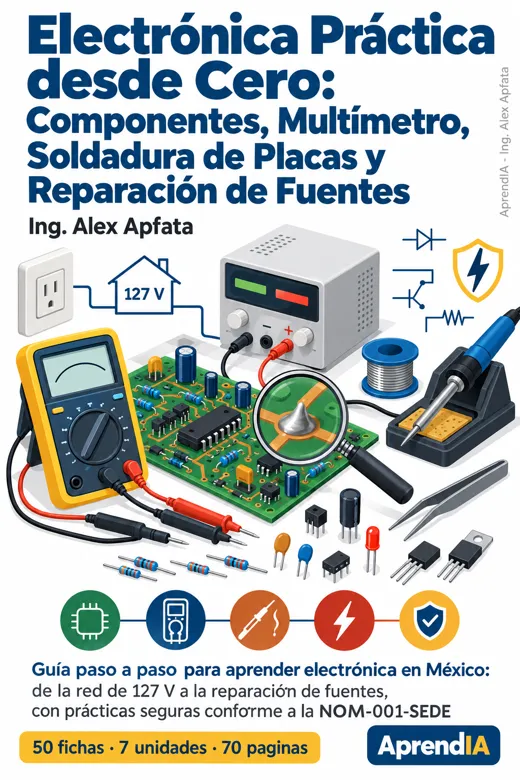 Electrónica Práctica desde Cero: Componentes, Multímetro, Soldadura de Placas y Reparación de Fuentes