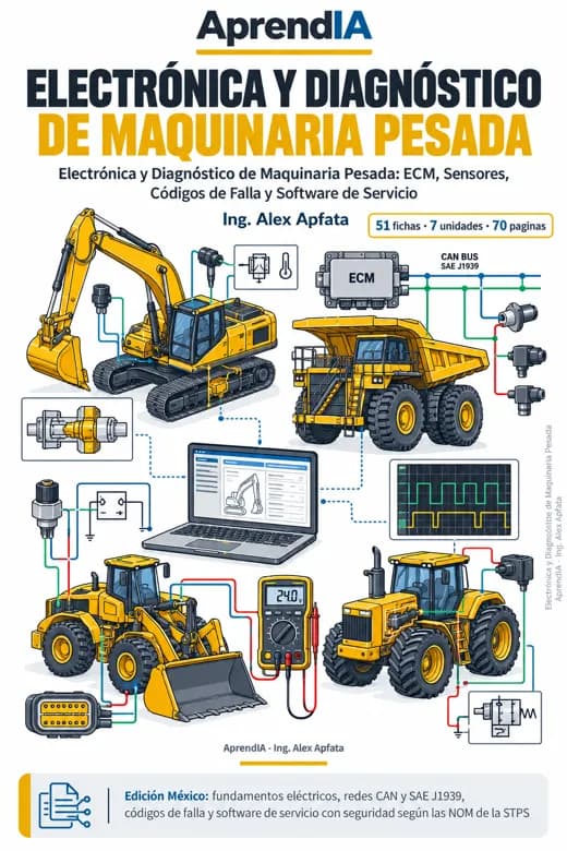 Electrónica y Diagnóstico de Maquinaria Pesada: ECM, Sensores, Códigos de Falla y Software de Servicio
