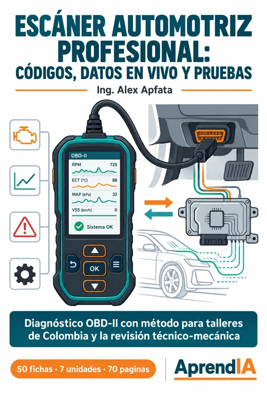 Escáner Automotriz Profesional: Códigos, Datos en Vivo y Pruebas