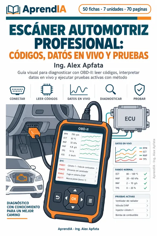 Escáner Automotriz Profesional: Códigos, Datos en Vivo y Pruebas