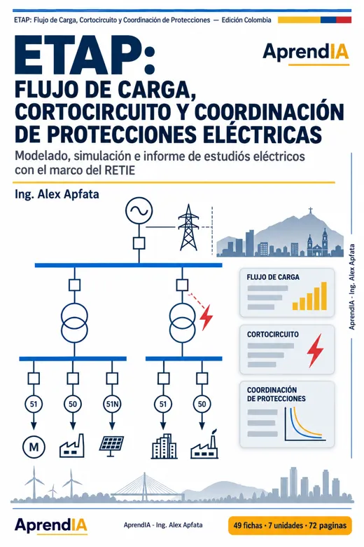 ETAP: Flujo de Carga, Cortocircuito y Coordinación de Protecciones — Edición Colombia