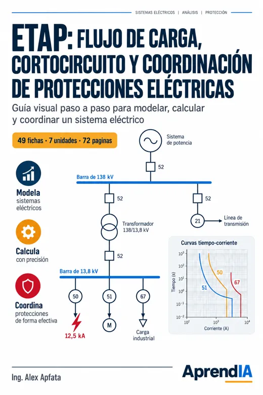 ETAP: Flujo de Carga, Cortocircuito y Coordinación de Protecciones Eléctricas