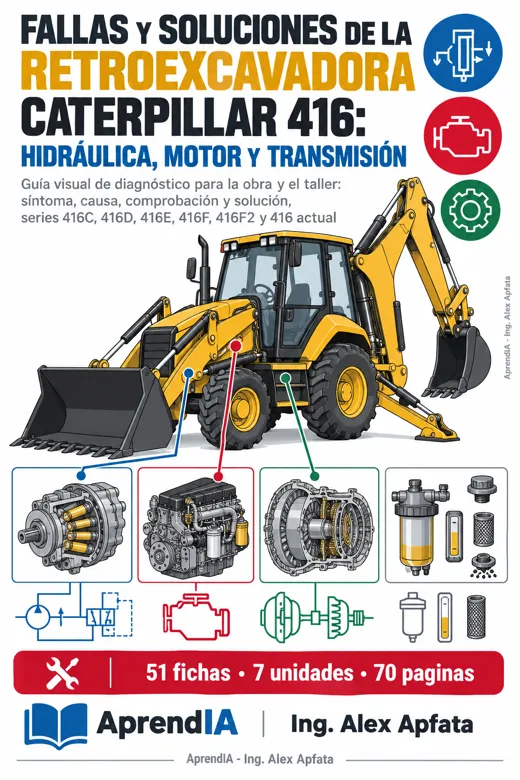 Fallas y Soluciones de la Retroexcavadora Caterpillar 416: Hidráulica, Motor y Transmisión