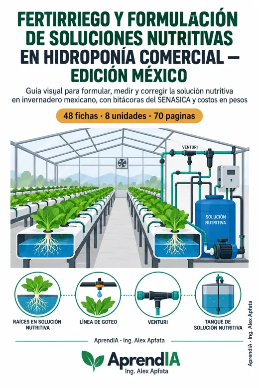 Fertirriego y Formulación de Soluciones Nutritivas en Hidroponía Comercial — Edición México
