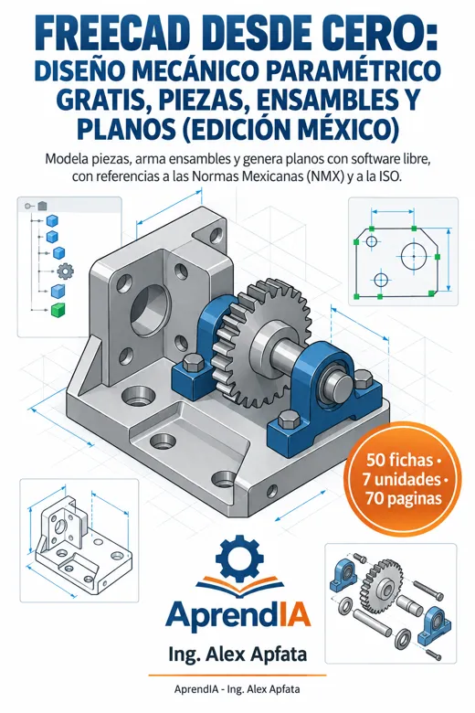 FreeCAD desde Cero: Diseño Mecánico Paramétrico Gratis, Piezas, Ensambles y Planos (Edición México)