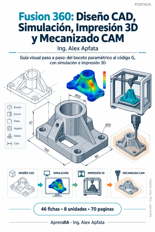 Fusion 360: Diseño CAD, Simulación, Impresión 3D y Mecanizado CAM