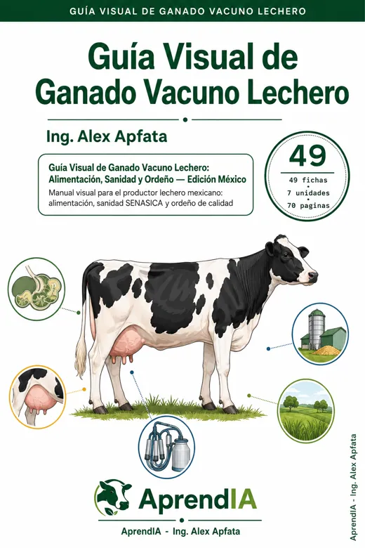 Guía Visual de Ganado Vacuno Lechero: Alimentación, Sanidad y Ordeño — Edición México