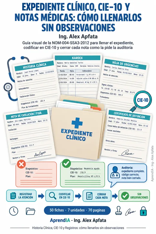 Expediente Clínico, CIE-10 y Notas Médicas: cómo llenarlos sin observaciones