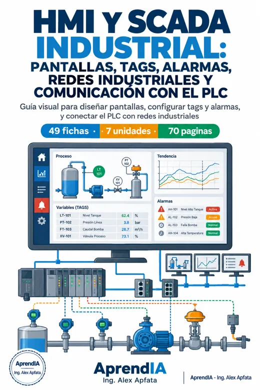HMI y SCADA Industrial: Pantallas, Tags, Alarmas, Redes Industriales y Comunicación con el PLC