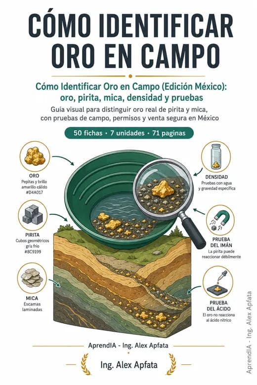 Cómo Identificar Oro en Campo (Edición México): oro, pirita, mica, densidad y pruebas
