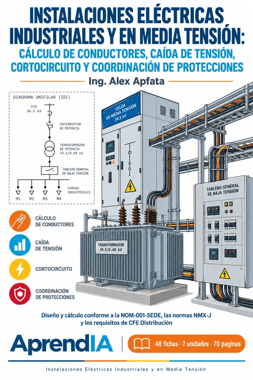 Instalaciones Eléctricas Industriales y en Media Tensión: Cálculo de Conductores, Caída de Tensión, Cortocircuito y Coordinación de Protecciones