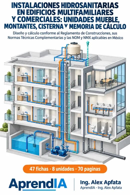 Instalaciones Hidrosanitarias en Edificios Multifamiliares y Comerciales: Unidades Mueble, Montantes, Cisterna y Memoria de Cálculo