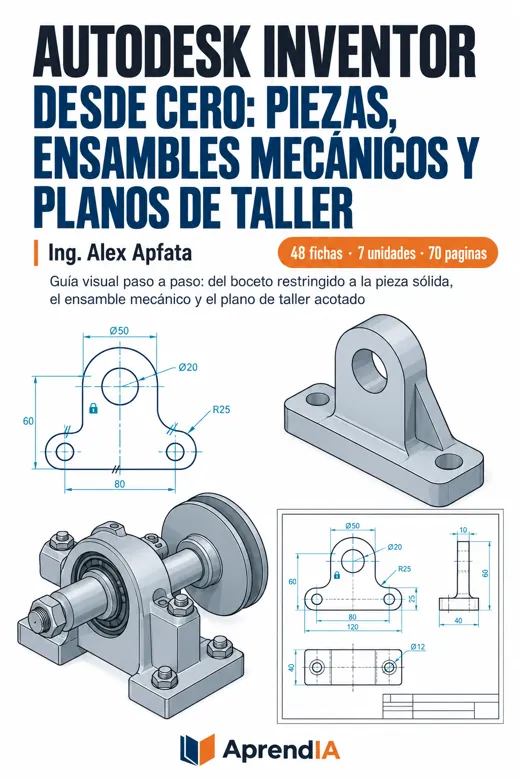 Autodesk Inventor desde Cero: Piezas, Ensambles Mecánicos y Planos de Taller