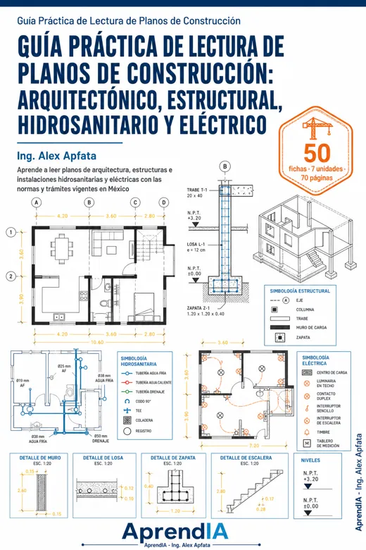 Guía Práctica de Lectura de Planos de Construcción: Arquitectónico, Estructural, Hidrosanitario y Eléctrico