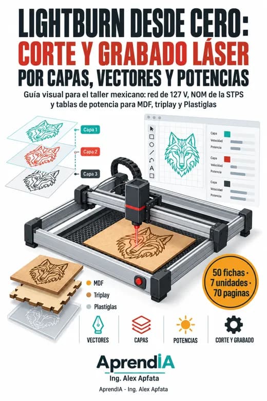 LightBurn desde Cero: Corte y Grabado Láser por Capas, Vectores y Potencias