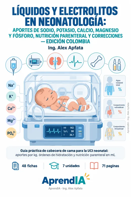 Líquidos y Electrolitos en Neonatología: Aportes de Sodio, Potasio, Calcio, Magnesio y Fósforo, Nutrición Parenteral y Correcciones — Edición Colombia