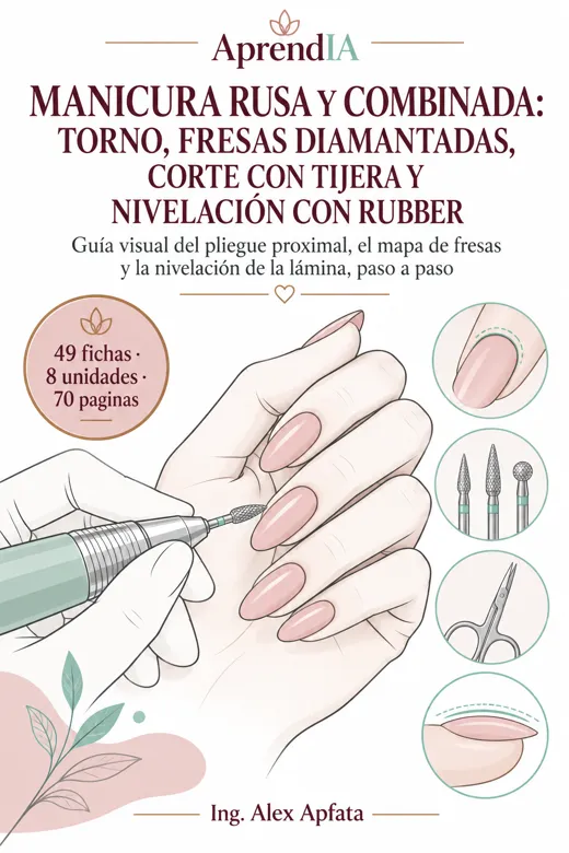 Manicura Rusa y Combinada: Torno, Fresas Diamantadas, Corte con Tijera y Nivelación con Rubber