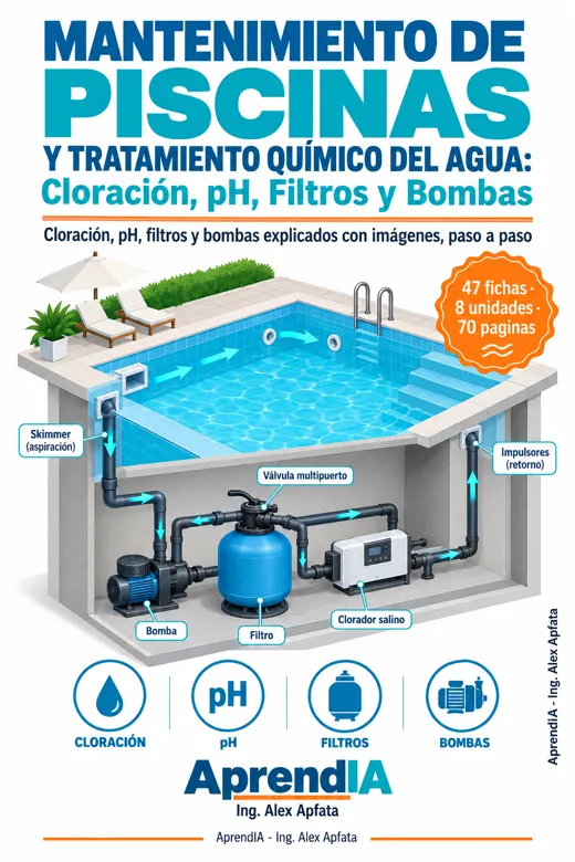 Mantenimiento de Piscinas y Tratamiento Químico del Agua: Cloración, pH, Filtros y Bombas