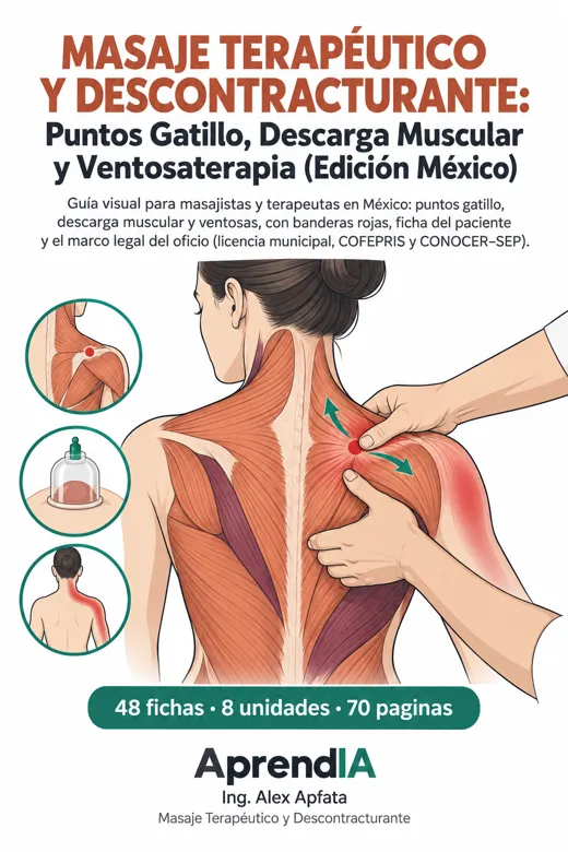 Masaje Terapéutico y Descontracturante: Puntos Gatillo, Descarga Muscular y Ventosaterapia (Edición México)