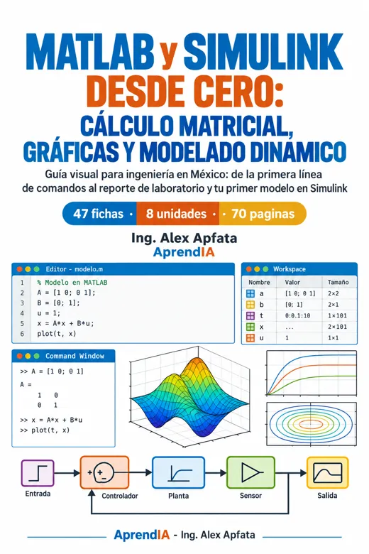 MATLAB y Simulink desde Cero: Cálculo Matricial, Gráficas y Modelado Dinámico