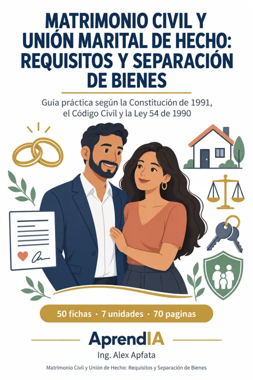 Matrimonio Civil y Unión Marital de Hecho: Requisitos y Separación de Bienes