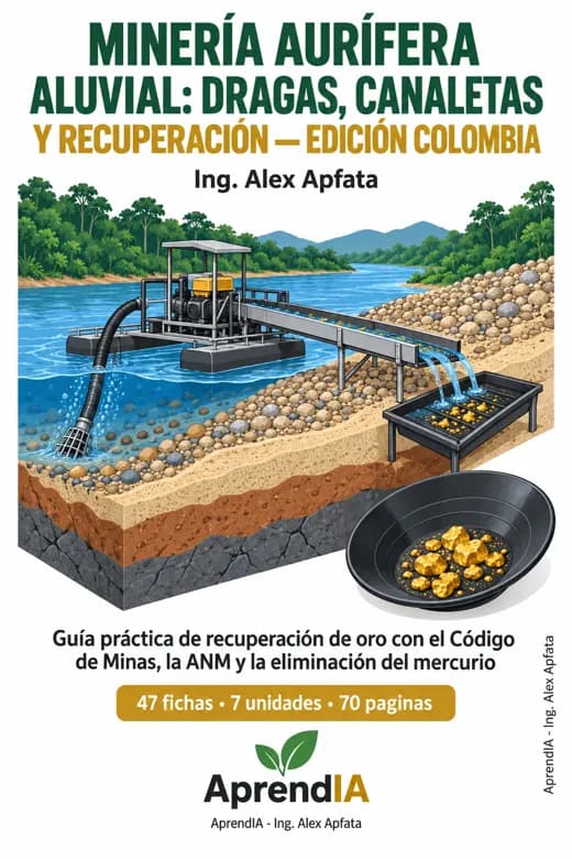 Minería Aurífera Aluvial: Dragas, Canaletas y Recuperación — Edición Colombia
