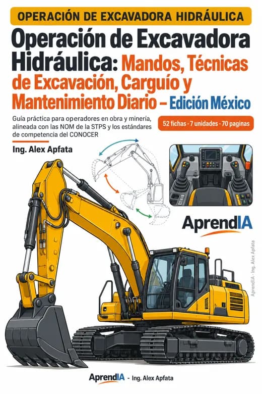 Operación de Excavadora Hidráulica: Mandos, Técnicas de Excavación, Carguío y Mantenimiento Diario – Edición México