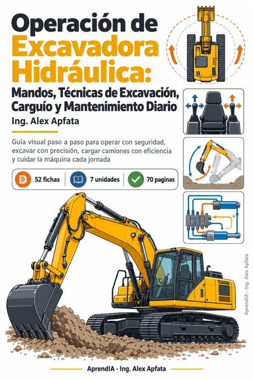Operación de Excavadora Hidráulica: Mandos, Técnicas de Excavación, Carguío y Mantenimiento Diario