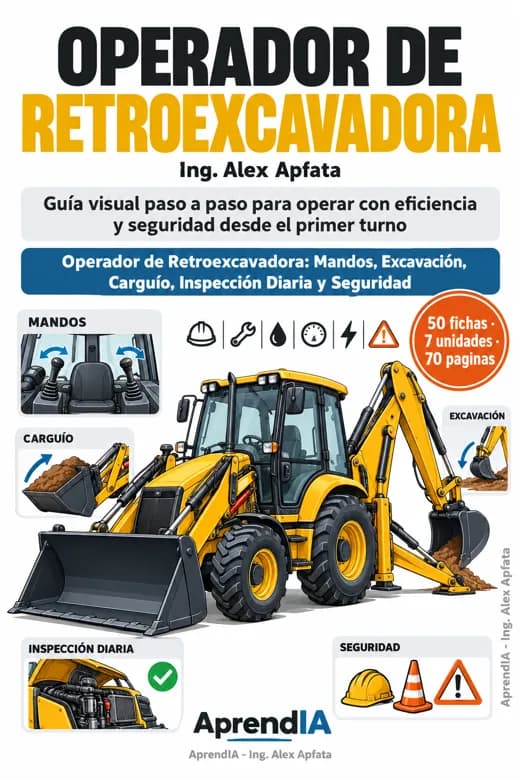 Operador de Retroexcavadora: Mandos, Excavación, Carguío, Inspección Diaria y Seguridad