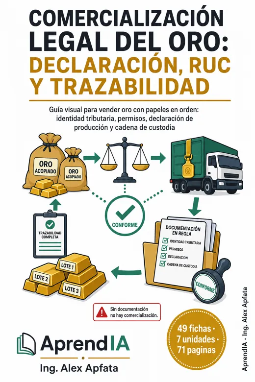 Comercialización Legal del Oro: declaración, RUC y trazabilidad