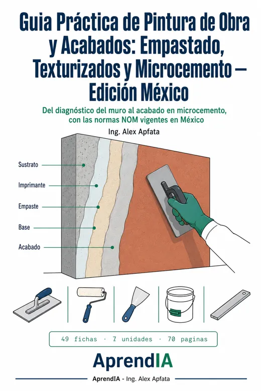 Guía Práctica de Pintura de Obra y Acabados: Empastado, Texturizados y Microcemento — Edición México